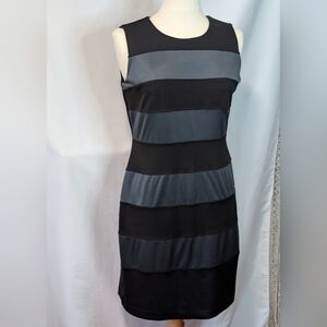 Calvin Klein Dress Color Block Pattern Design Mixed Media